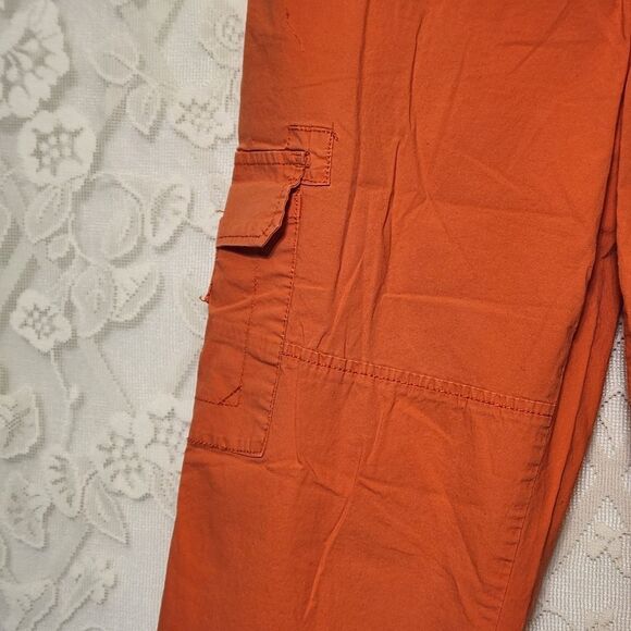Caribbean Joe Cargo Capri Neony Orange Women Size 10 Summer - Picture 3 of 6